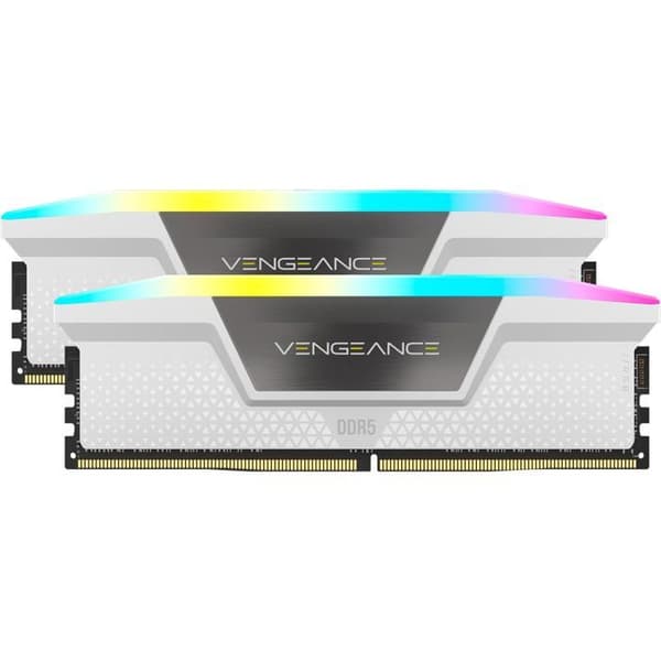RAM-minne - CORSAIR - Vengeance RGB DDR5 - 64Go - 6000MHz - CL30 - Vit vit