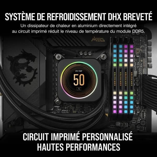 CORSAIR Dominator PLATINUM RGB - 32GB 2x16GB - DDR5 5200MHz - CAS40 - Svart (CMT32GX5M2B5200C40)