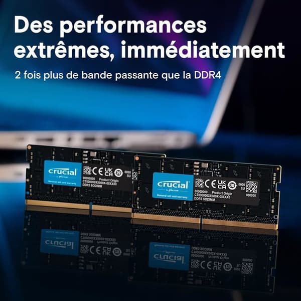 Minnessats - Micron Technology - Crucial - DDR5 - kit - 32 GB: 2 x 16 GB - 262-stifts SO DIMM - 5600 MHz / PC5-44800