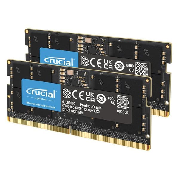 Minnessats - Micron Technology - Crucial - DDR5 - kit - 32 GB: 2 x 16 GB - 262-stifts SO DIMM - 5600 MHz / PC5-44800