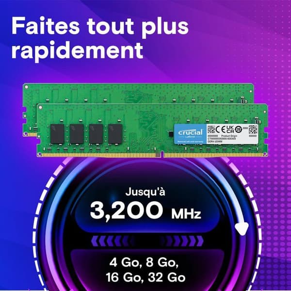 Minne DDR4-3200 MT/S (PC4-25600) CL22 DRX8 OBUFFERAD DIMM 288P 32GB - Svart