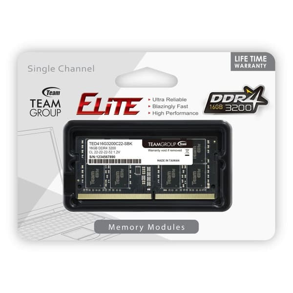 RAM-minne Team Group TED416G3200C22-S01 16 GB DDR4 3200 MHz CL19