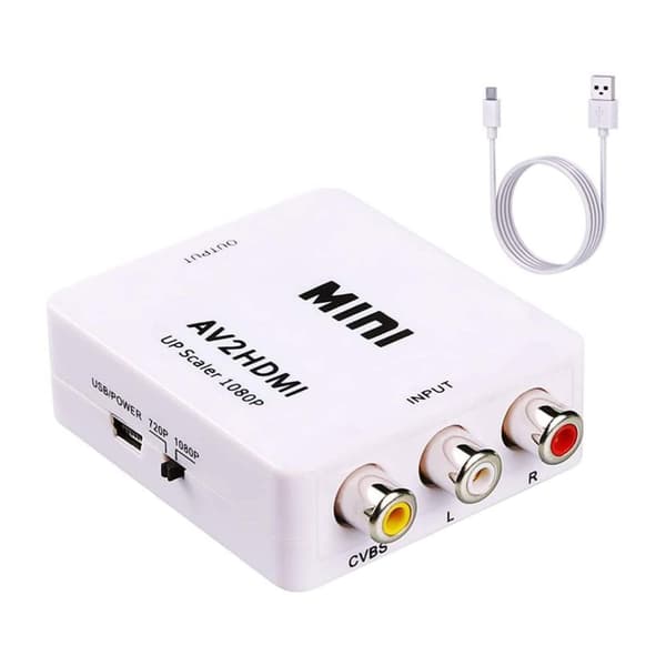 RCA-HDMI-muunnin Nintendo- ja Sony-konsoleille valkoinen 1-Pack