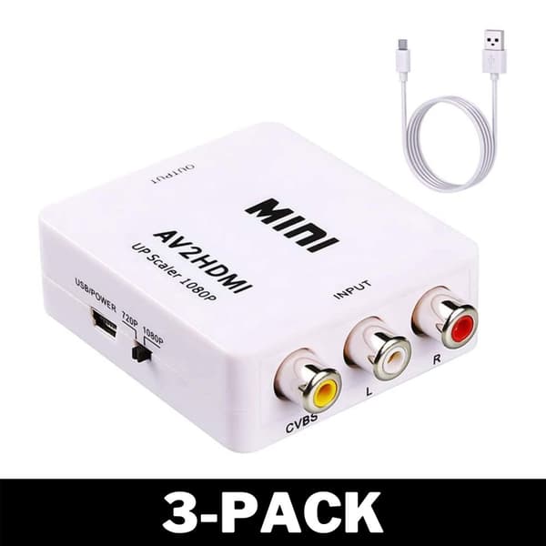 RCA-HDMI-muunnin Nintendo- ja Sony-konsoleille valkoinen