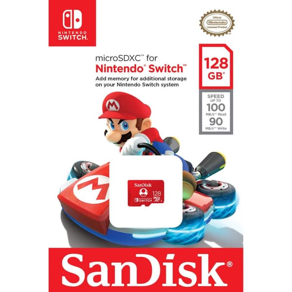 SanDisk MicroSDXC Nintendo Switch 128GB UHS-I,100/90