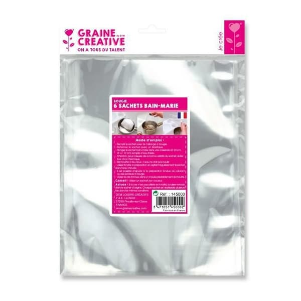 Sachet för vattenbad - DTM - 6 sachet - 500g blandning för ljus - Blandet