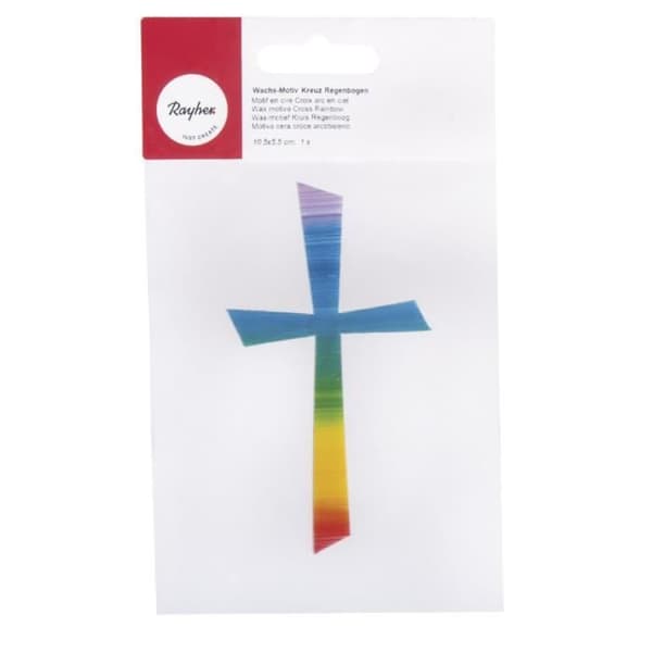 Rainbow cross vaxmönster - RAYHER - 10,5x5,5cm - Vit