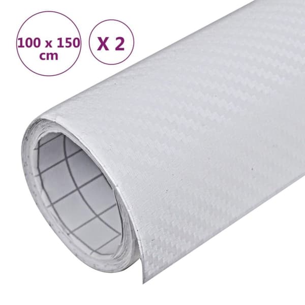 vidaXL bilfolier 2 stk. 100x150 cm 3D hvid