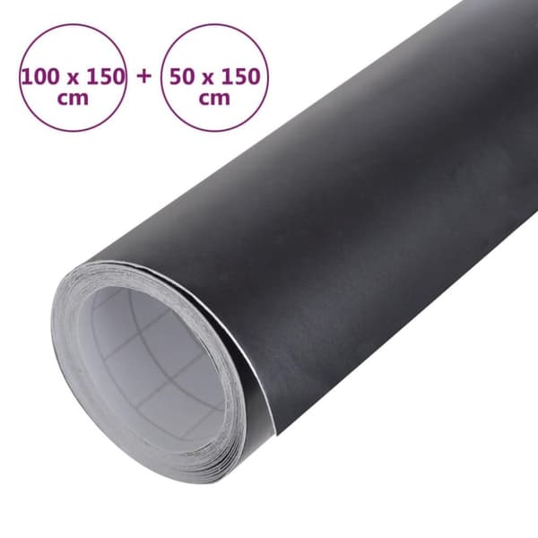 vidaXL bilfolier 2 stk. 100x150 cm + 50x150 cm mat sort