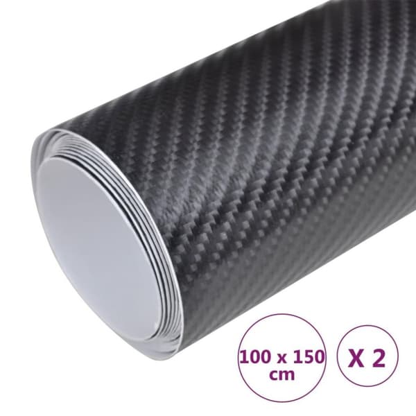 vidaXL Auton päällystekalvot 2 kpl 4D musta 100x150 cm