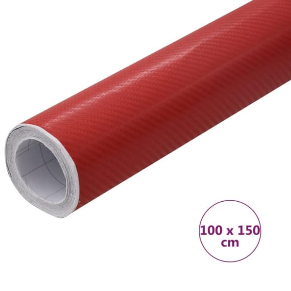 vidaXL bilfolie 100x150 cm 4D rød
