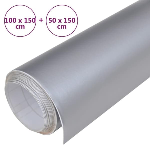 vidaXL bilfolier 2 stk. 100x150 cm + 50x150 cm mat sølvfarvet