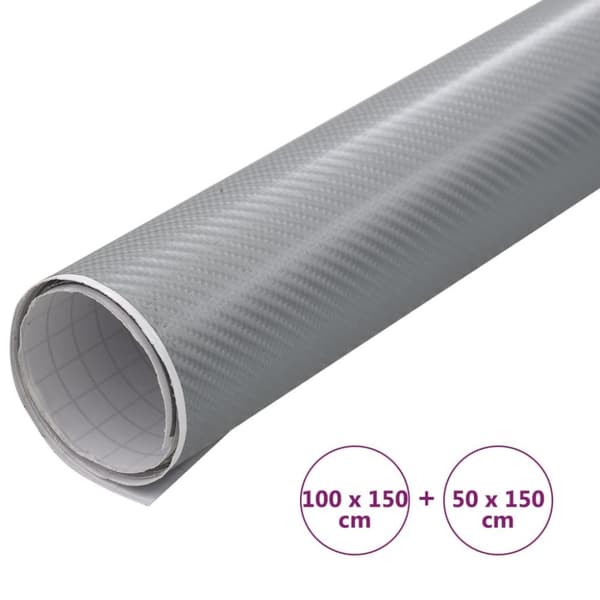 vidaXL Auton päällystekalvot 2 kpl 4D hopea 100x150 cm + 50x150 cm