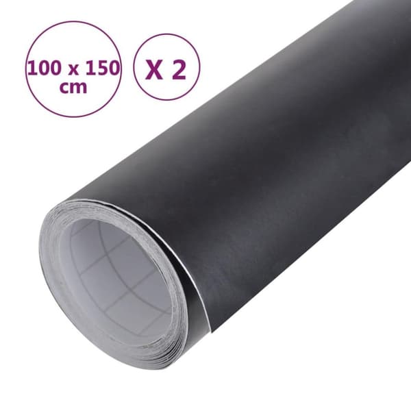 vidaXL bilfolier 2 stk. 100x150 cm mat sort