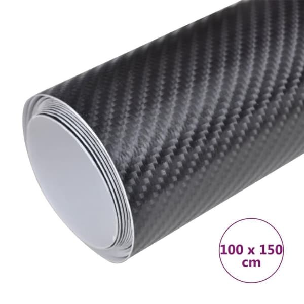 vidaXL Bilfolie 4D svart 100x150 cm