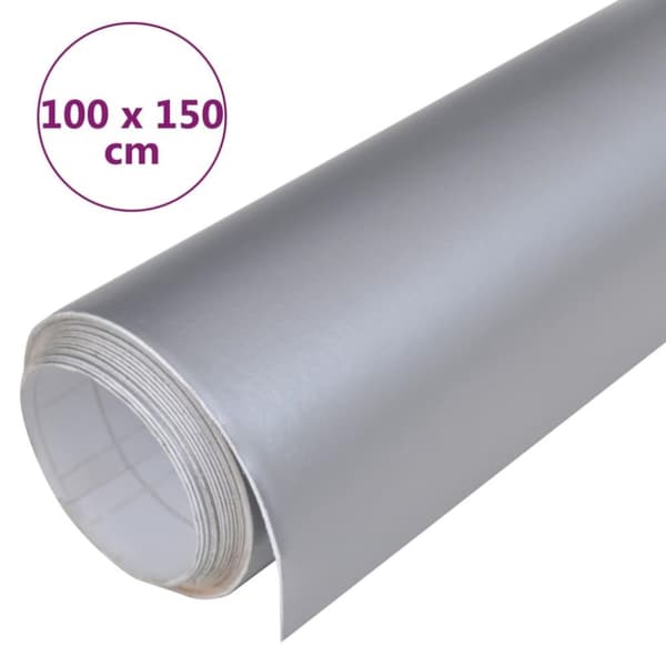 vidaXL bilfolie 100x150 cm mat sølvfarvet