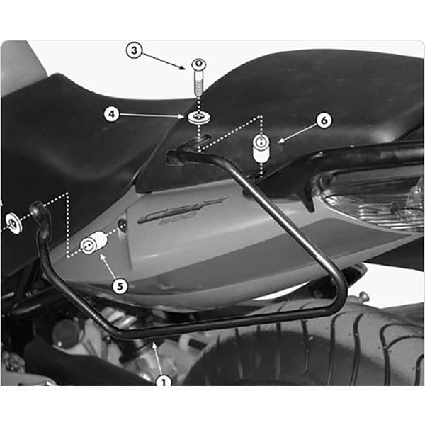 Givi Sager Pannier Side Holder Soft Honda Cbf 500/600s/600n/1000/1000 Abs Sort