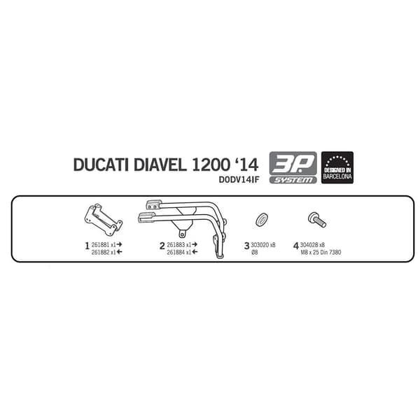 Shad 3p Ducati Diavel 1200 Side Sager Montering Ducati Diavel 1200 Sort