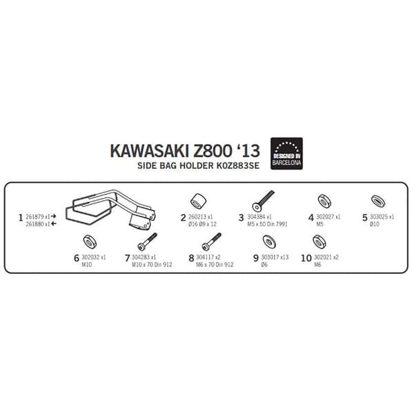 Shad Sidoväska Hållare Kawasaki Z800 Svart