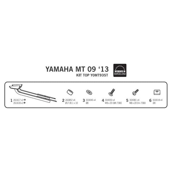 Shad Takaosan Kiinnitys Yamaha Mt Top Master 09 Musta