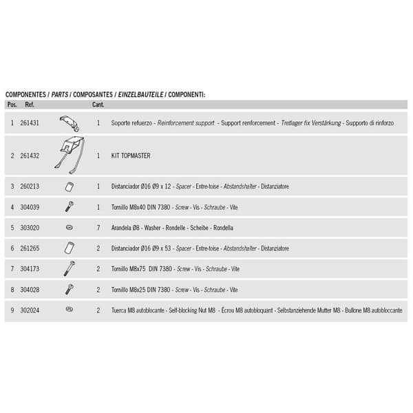 Shad Top Master Takakiinnitys Yamaha Tmax 530 Musta