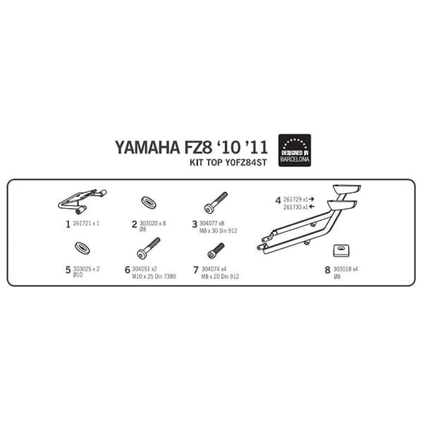 Shad Top Master Bagbeslag Yamaha Fazer Fz8 Sort