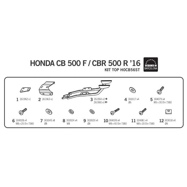 Shad Top Master Bagbeslag Honda Cb500f/cbr500r Sort