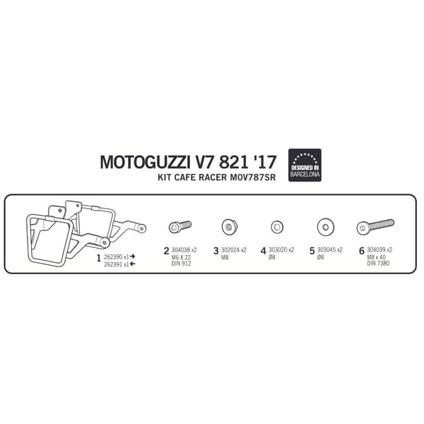 Shad Sr-sivulaukkupidike Moto Guzzi V7 821 Musta