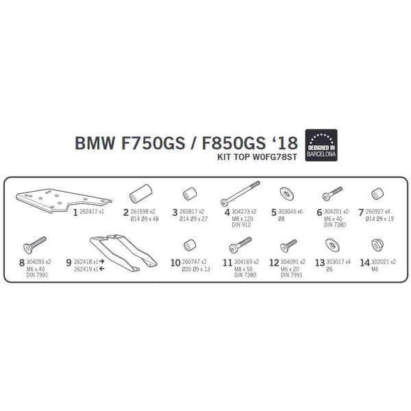 Shad Takana Asennus Bmw F Top Master 850 Gs Hopeinen