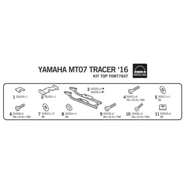 Shad Top Master Takakiinnitys Yamaha Tracer 700 Musta
