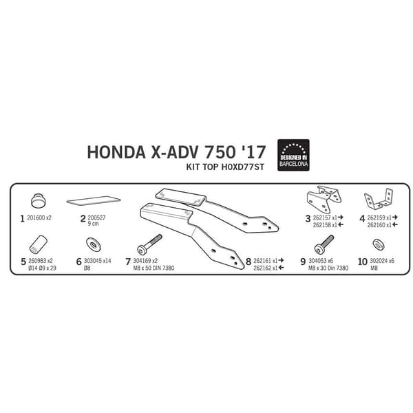 Shad Top Master Bagbeslag Honda X-adv 745 Sort