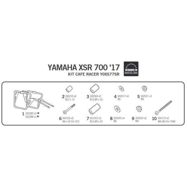 Shad Sr-sivulaukkupidike Yamaha Xsr 700 Musta