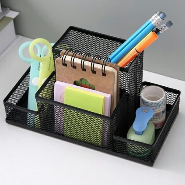 3 rum Metal Skrivebord Organizer Pen Holder Organizer Opbevaringsskuffe