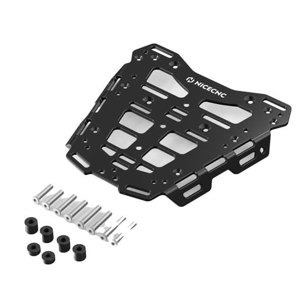 Topcase monteringsplade, 5052 billet aluminium, ca. 1,0 kg, rustfri overflade,sort