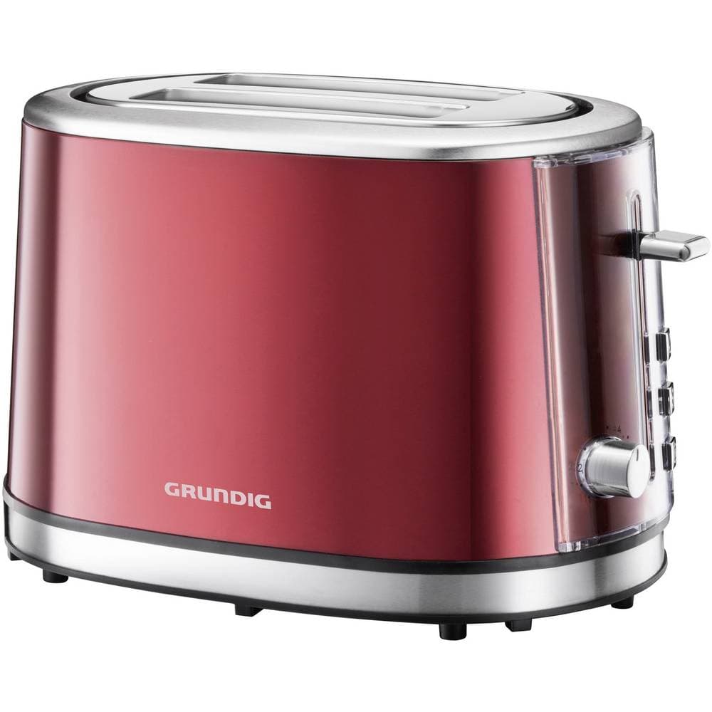 Grundig TA6330 Brödrost med brödvärmare Röd (metallic), Rostfritt stål
