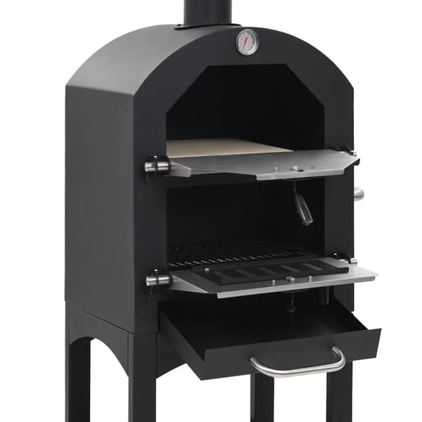vidaXL Hiililämmitteinen pizzauuni ulkotiloihin pizzakivellä