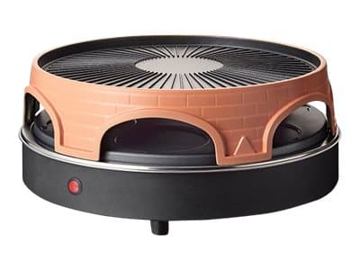 Emerio PO-113255.4 - Pizzaovn/grill/raclette - 1,8 kW - terracotta oransje