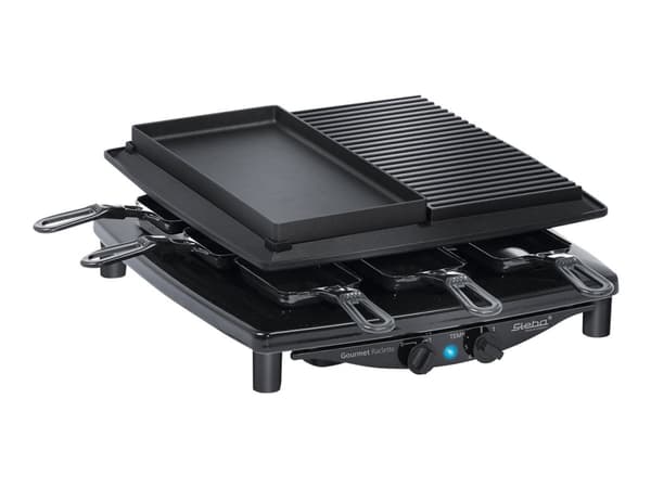 Steba RC 4 plus deluxe - Raclette/grill/varm stein - 1,5 kW - svart