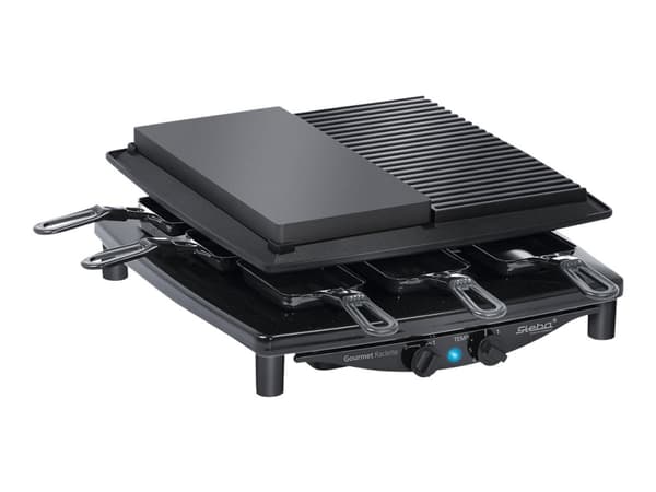 Steba RC 4 plus deluxe - Raclette/grill/varm stein - 1,5 kW - svart