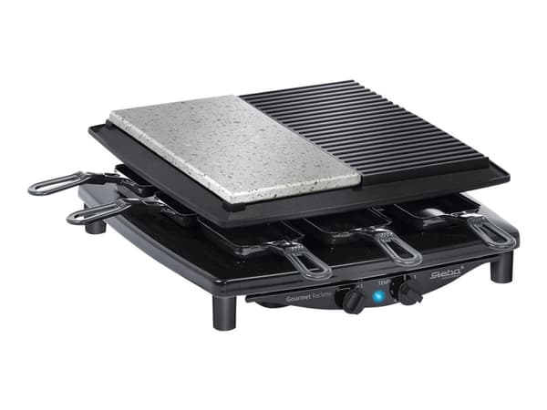 Steba RC 4 plus deluxe - Raclette/grill/varm stein - 1,5 kW - svart
