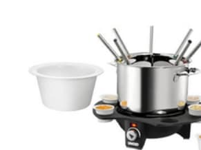 UNOLD FONDUE-ÉLÉGANCE - Fonduegryta / elektrisk wok - 1.5 liter - svart/silver