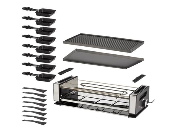 UNOLD 48730 Finesse Basic - Raclette/grill/panne - 1.2 kW - svart/rustfritt stål
