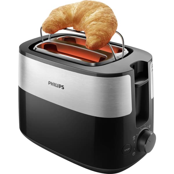 Philips Home HD2516/90 Daily Brödrost Rostfritt stål, Svart