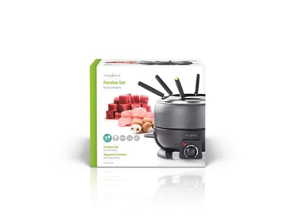 Nedis FCFO110EBK6, 2,3 l, Svart, 6 personer, Rund, Metall, 230 mm