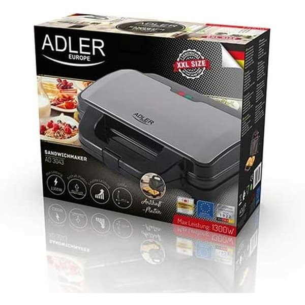 Smörgåsmaskin Adler AD 3043 Svart Multicolour 1300 W