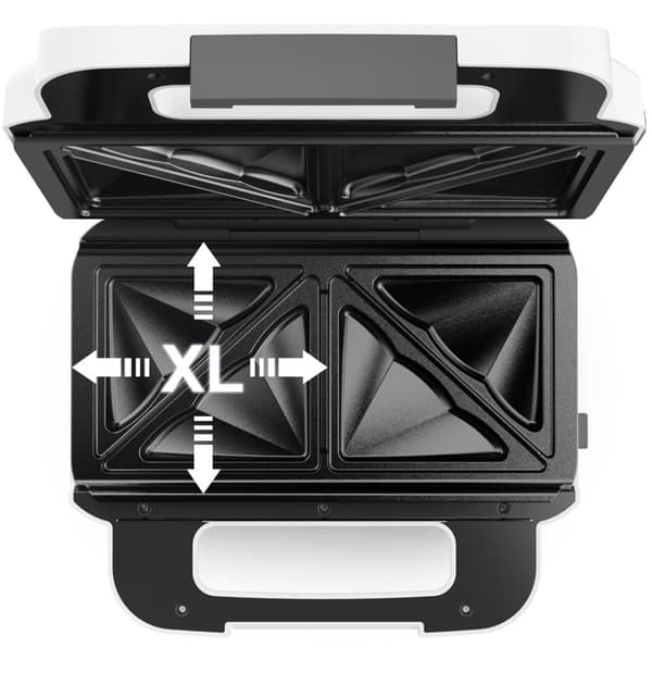 Tefal Snack XL SW7011 sandwichmaskine 850 W Hvid, Rustfrit stål