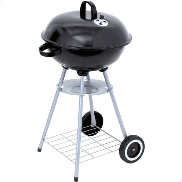 Grill med hjul - Aktiv Emaljeret Metal, 46 x 89 x 46 cm, Sort - Praktisk og bærbar grill til haven.