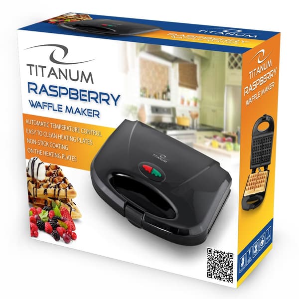 TITANUM Raspberry TKT003 vaffelmaskine (750W; sort)