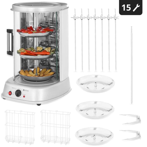 MINI leivänpaahdin grilli kebab gyros kalavihannekset pystysuora 4in1 1800W Royal Catering RCGV-1800