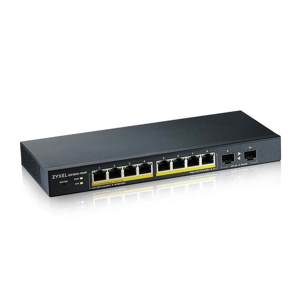 Zyxel GS1900-10HP Managed L2 Gigabit Ethernet (10/100/1000) Power over Ethernet (PoE) Musta